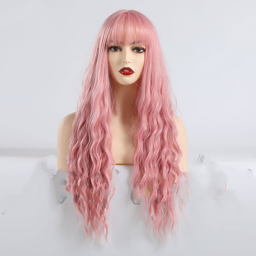Wig Women's  Bangs Wavy Long Curly Hair