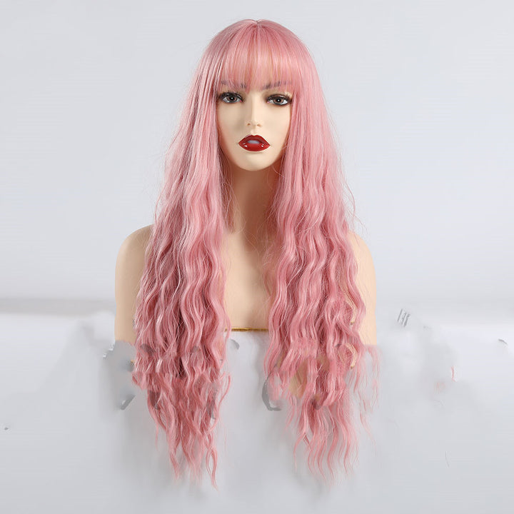 Wig Women's  Bangs Wavy Long Curly Hair