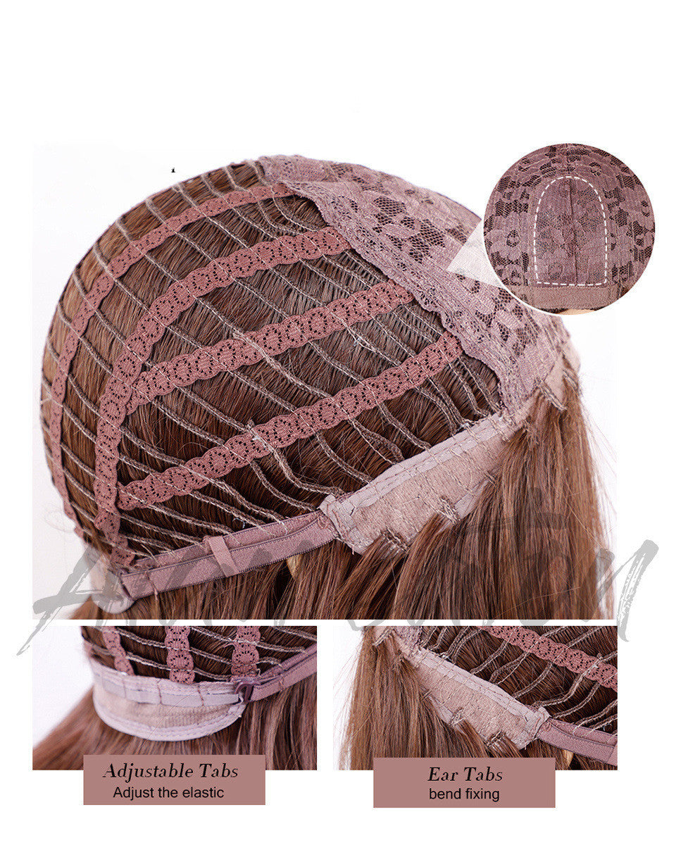 Wig Women's  Bangs Wavy Long Curly Hair